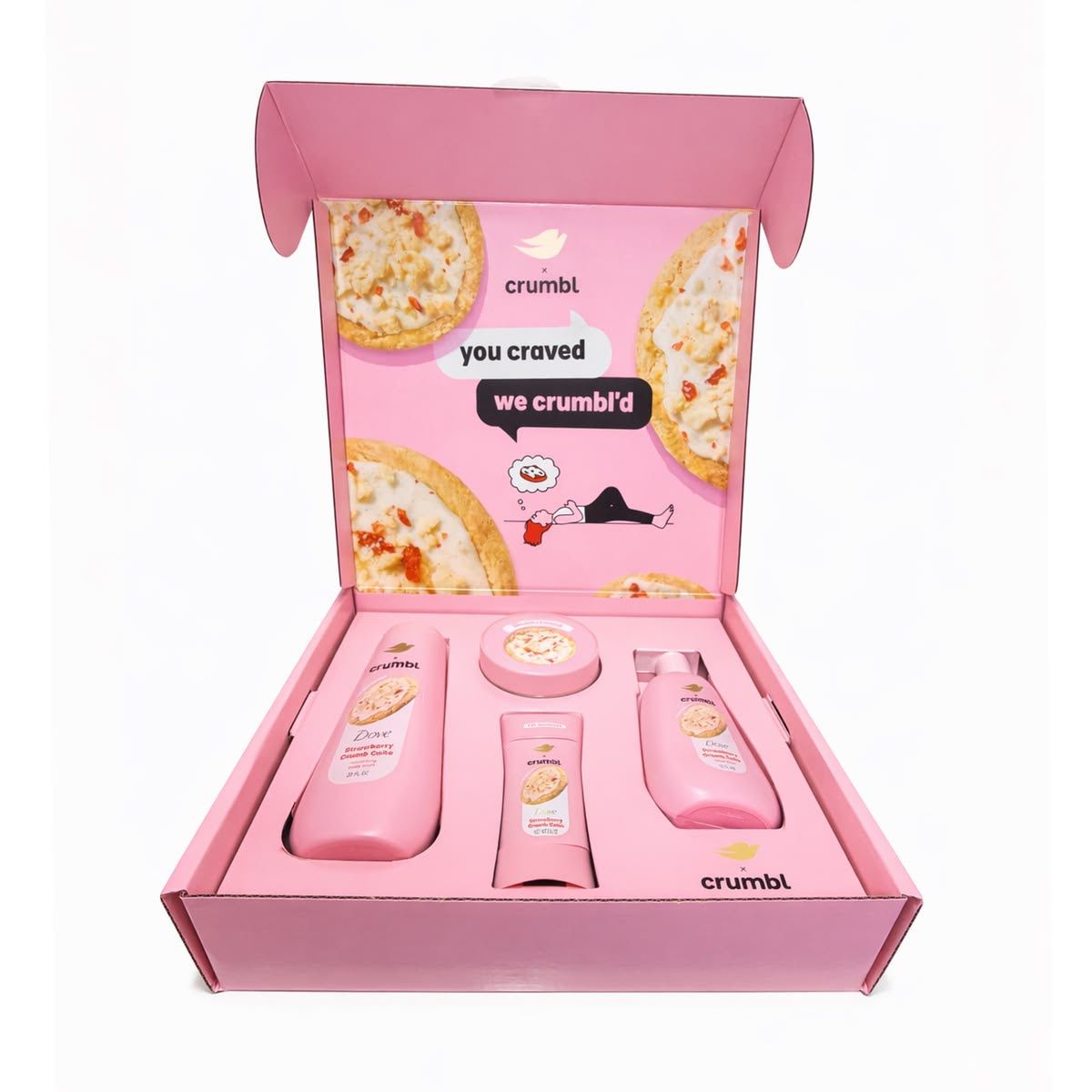 Dove x Crumbl Strawberry Cake